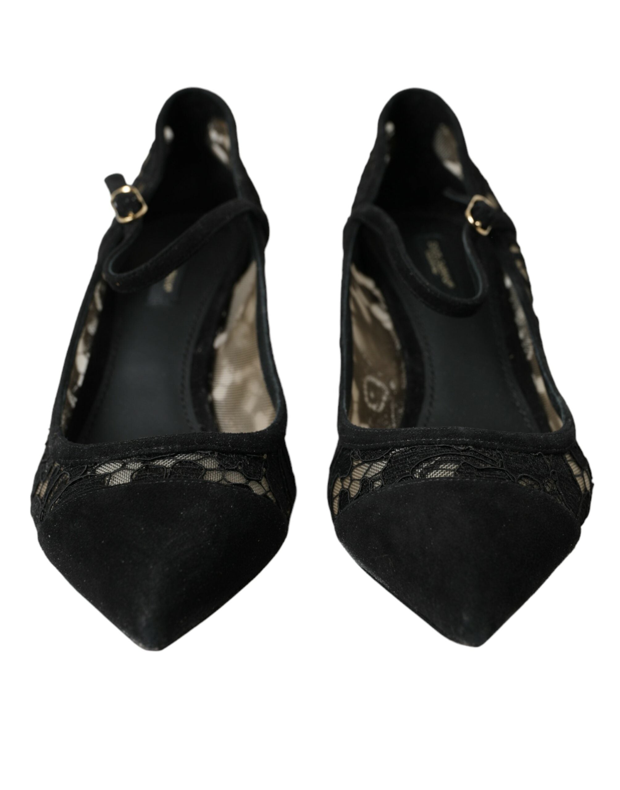 Dolce & Gabbana – Schwarze Mary-Jane-Pumps aus Taormina-Spitze