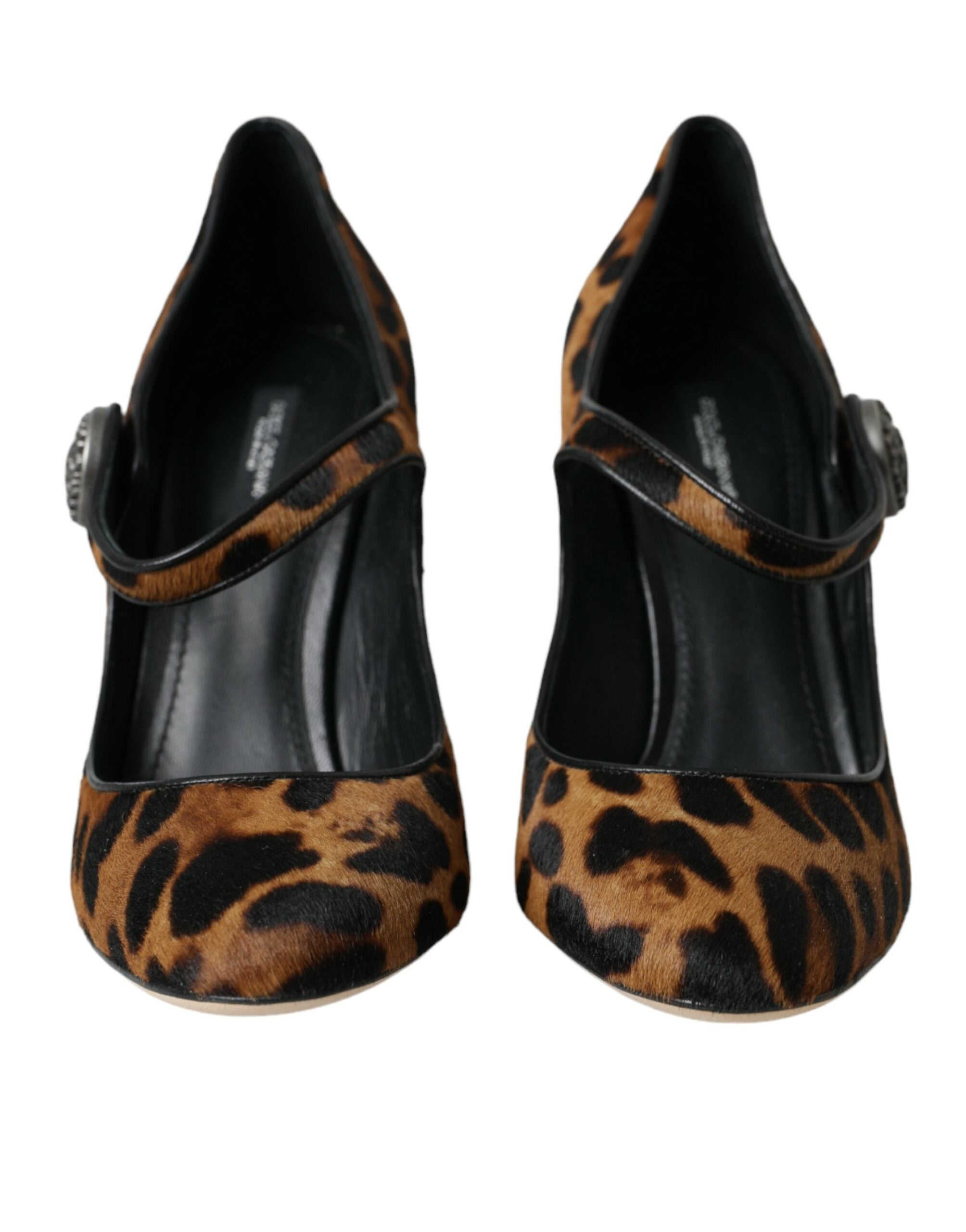 Dolce & Gabbana – Mary-Jane-Pumps aus Kalbshaar mit Leopardenmuster, Braun