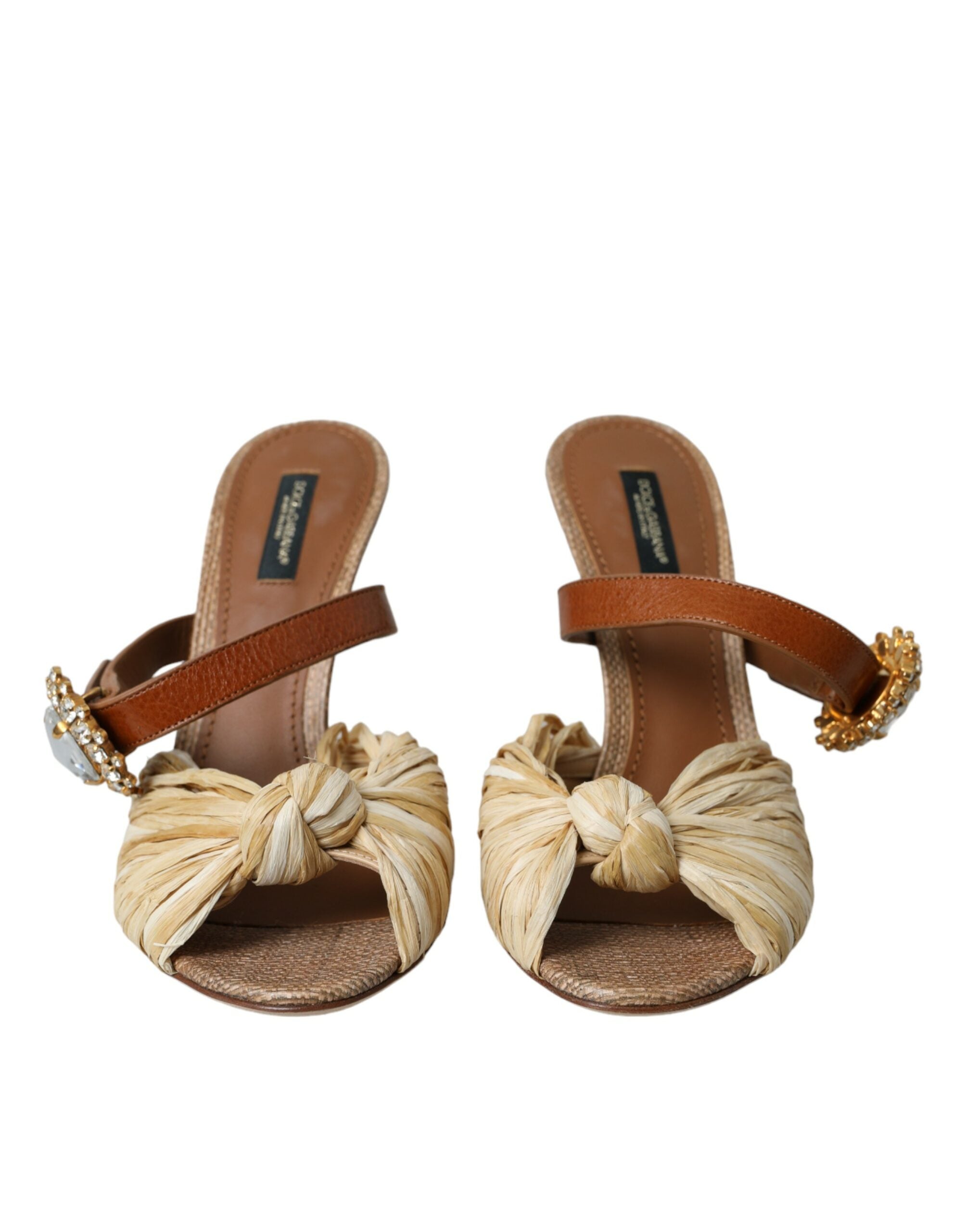 Dolce & Gabbana Mehrfarbige Kristall-Slides Heels Sandalen Schuhe