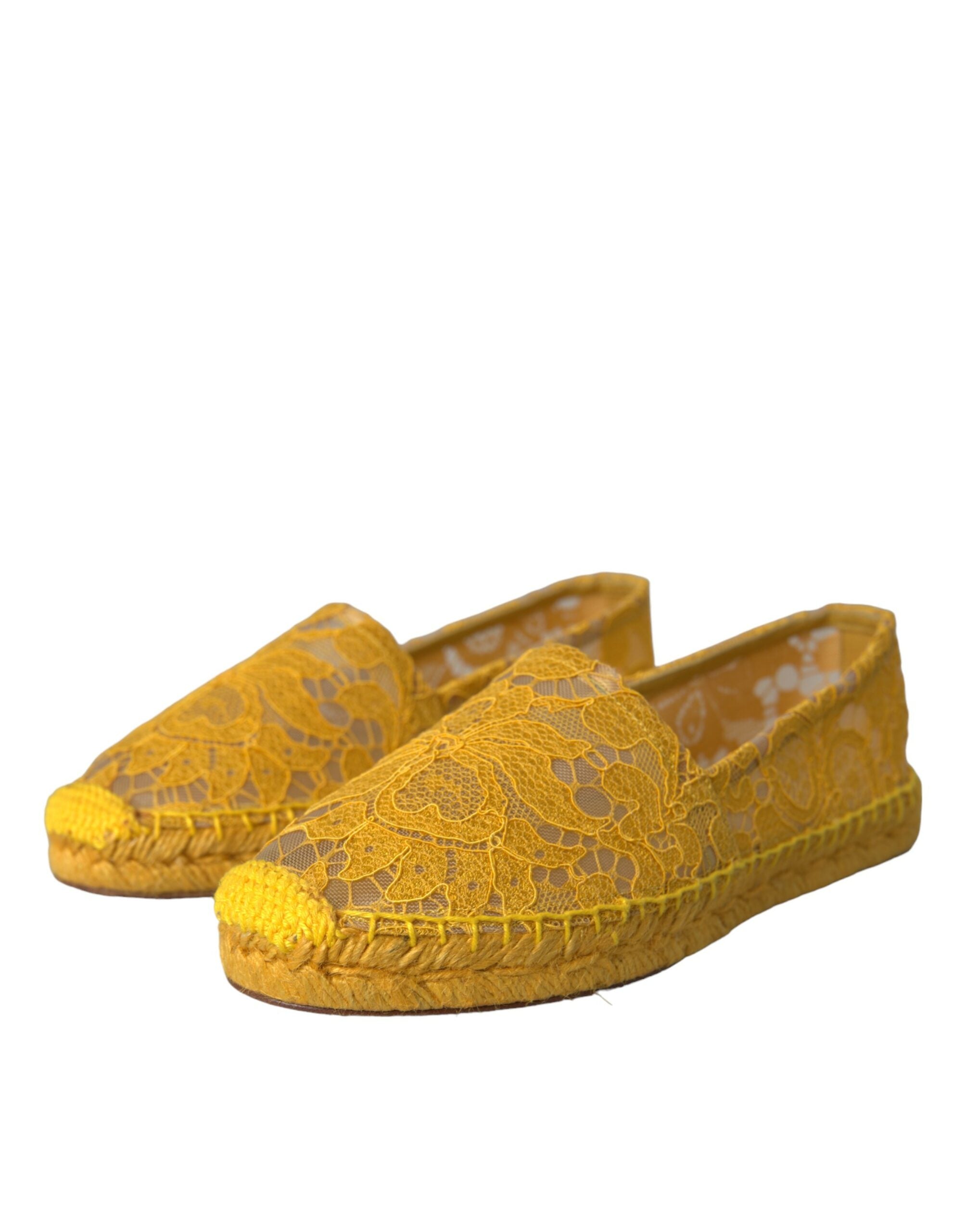 Dolce & Gabbana – Gelbe Taormina-Espadrille-Loafer mit Spitze