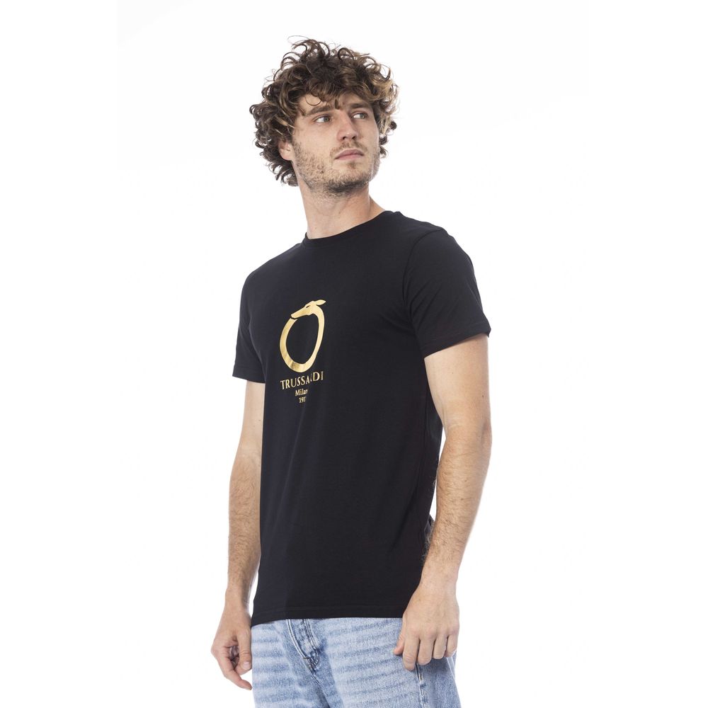 T-shirt homme en coton noir Trussardi Beachwear