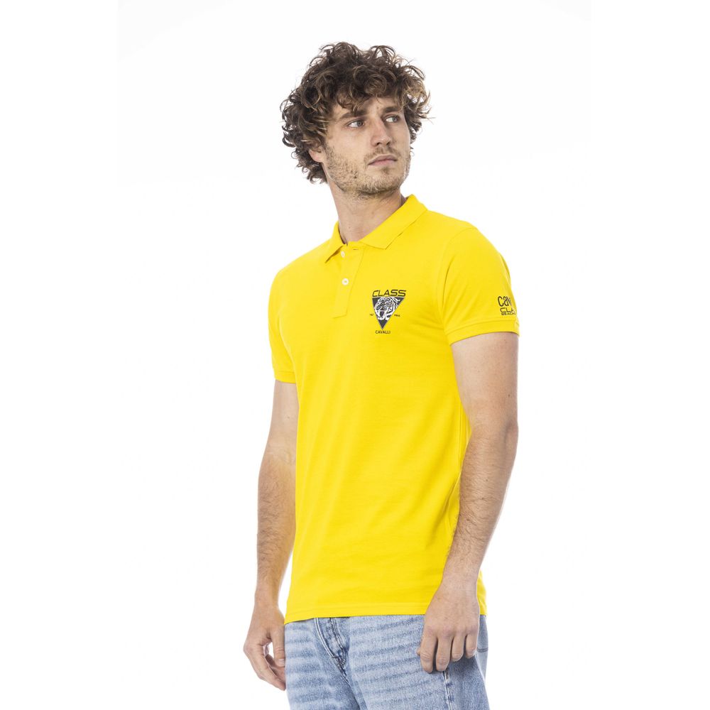 Cavalli Class Poloshirt aus gelber Baumwolle für Herren