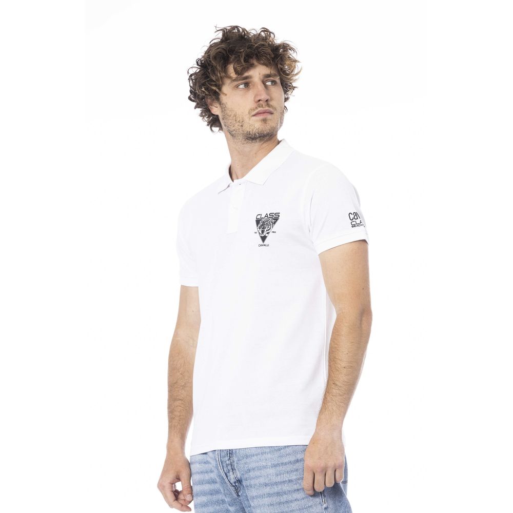 Cavalli Class Poloshirt aus weißer Baumwolle für Herren