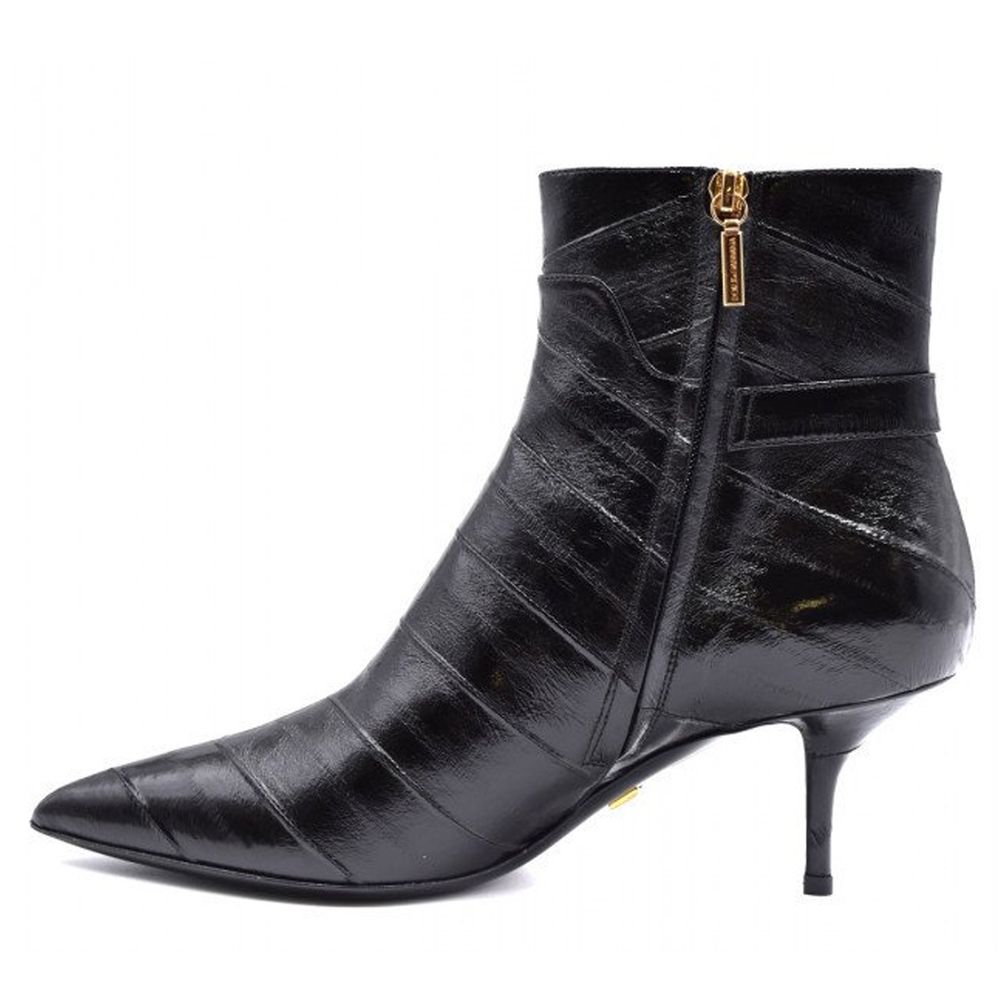 Dolce & Gabbana Di Anguilla-Stiefel aus schwarzem Leder