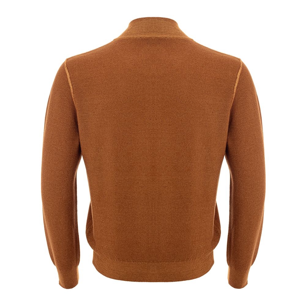 Gran Sasso Chic Orange Wool Cardigan for Men