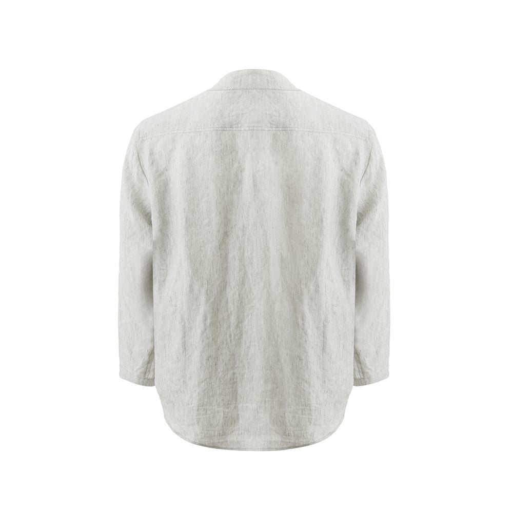 Emporio Armani Elegant Gray Linen Jacket for Men