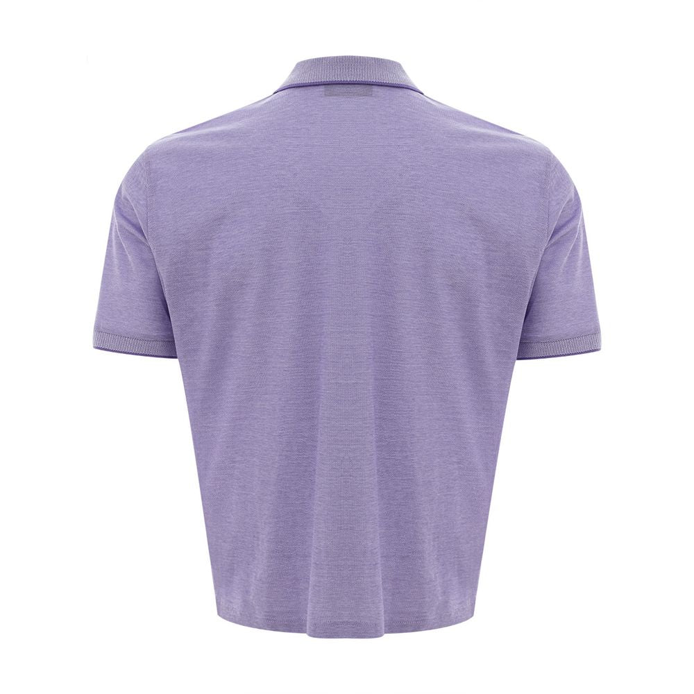 Polo élégant en coton violet Gran Sasso pour homme