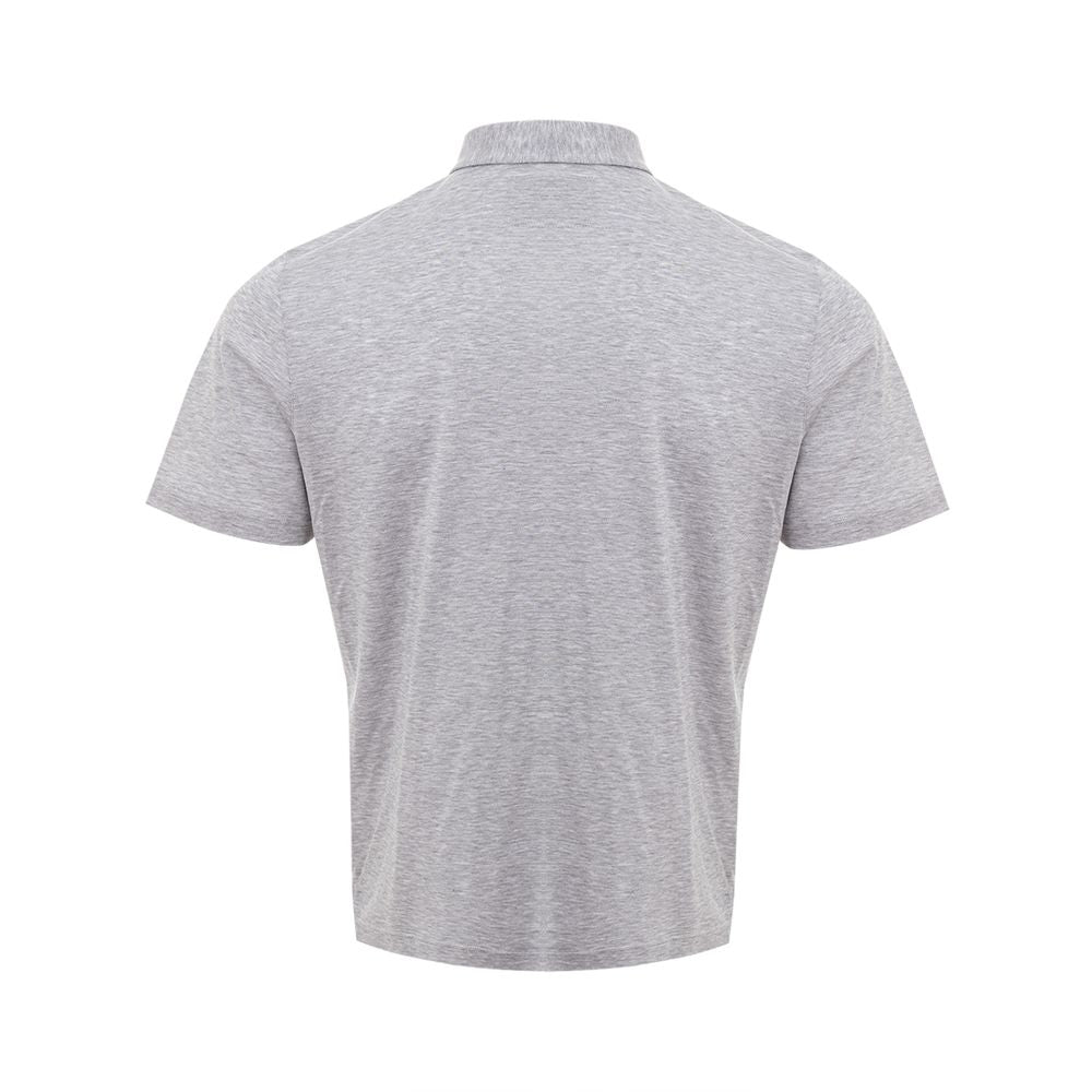 Gran Sasso Elegantes Poloshirt aus grauer Baumwolle