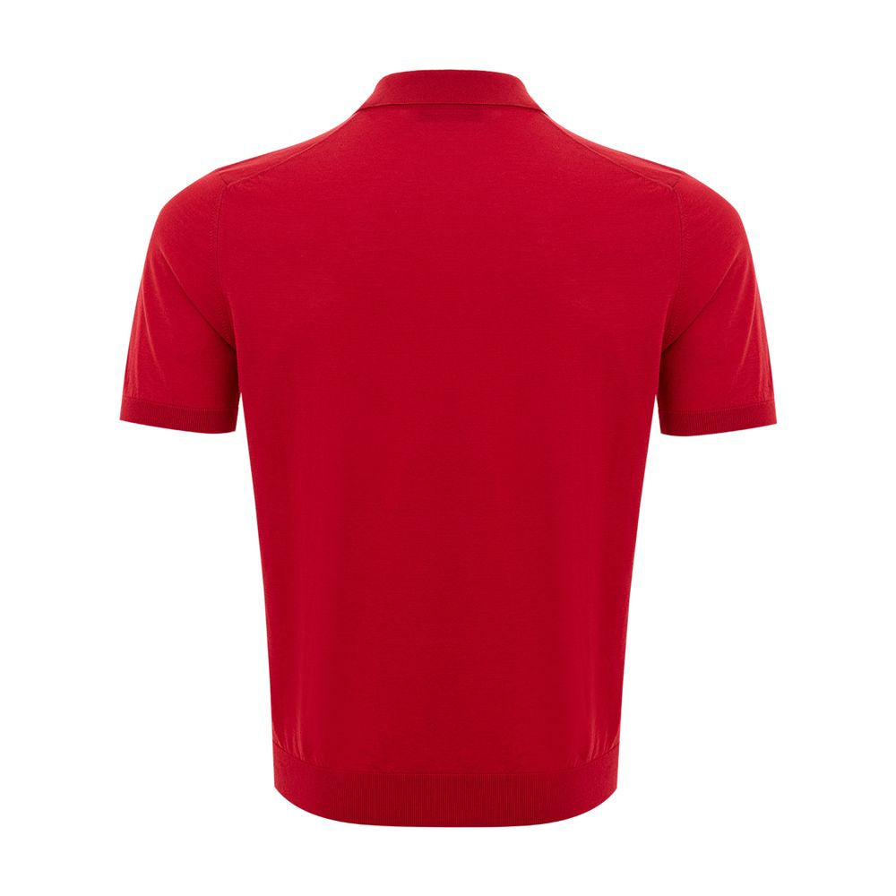 Gran Sasso – Elegantes Poloshirt aus italienischer Baumwolle in leuchtendem Rot