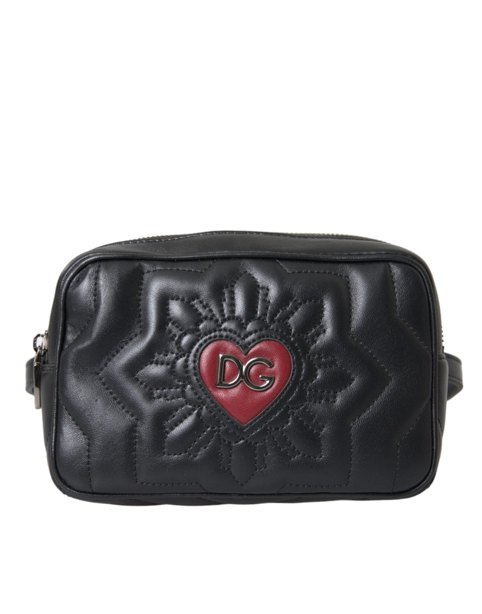 Sac banane en cuir noir matelassé Marsupio Love Belt de Dolce & Gabbana