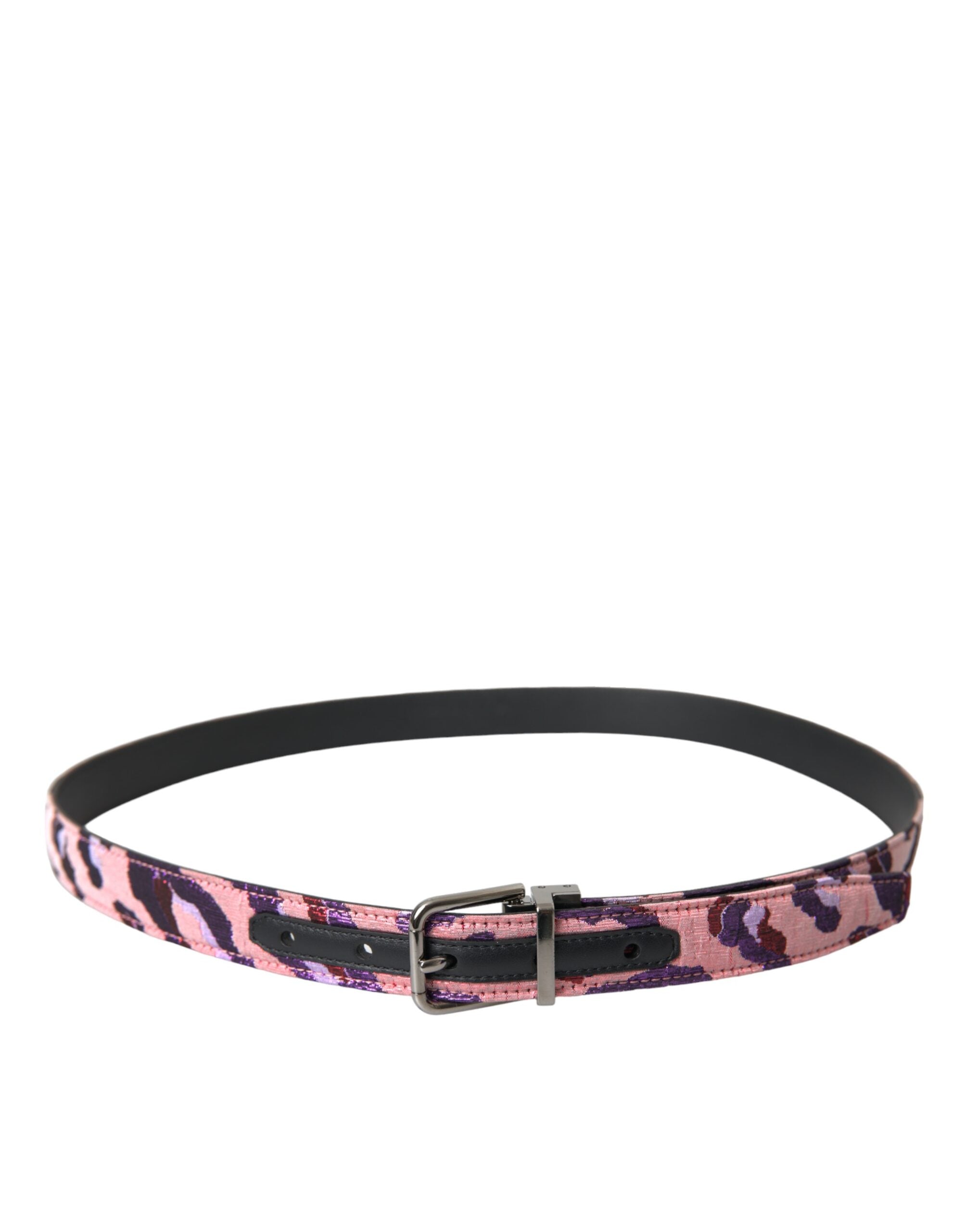 Ceinture en cuir jacquard multicolore Dolce & Gabbana avec boucle en métal