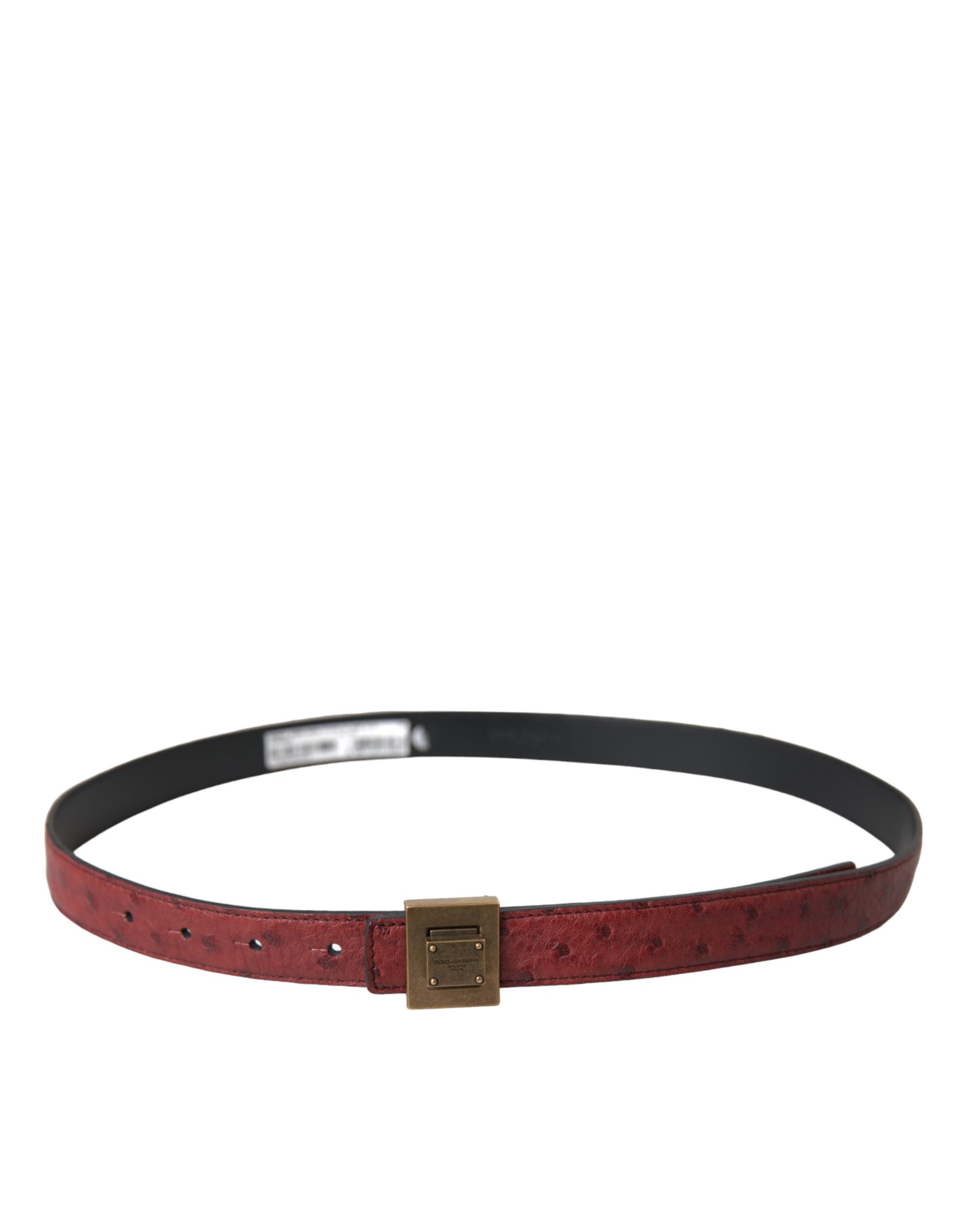 Ceinture en cuir marron à boucle carrée en métal Dolce & Gabbana