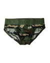 Dolce &amp; Gabbana – Grüne Unterhose aus Baumwolle mit Camouflage-Logo