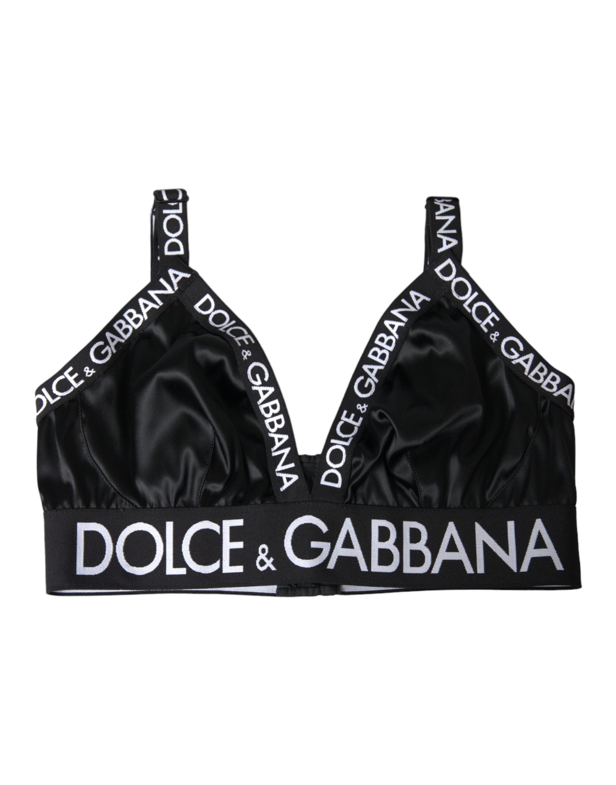 Soutien-gorge de sport Dolce & Gabbana pour femme avec imprimé logo noir et blanc