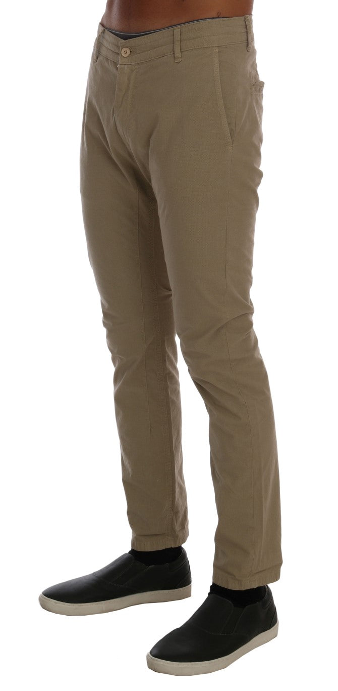 Pantalon chino slim beige Daniele Alessandrini pour un style sophistiqué