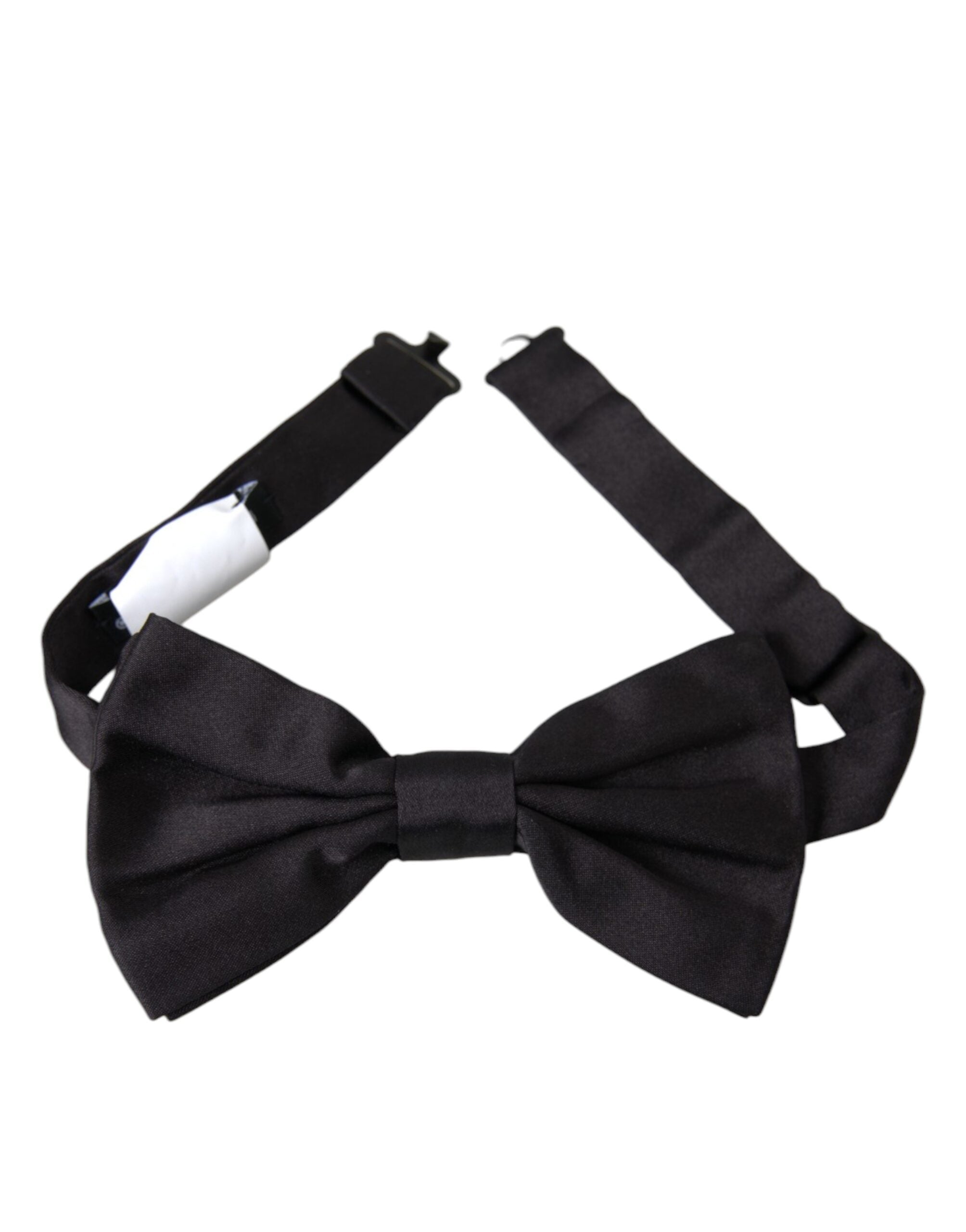 Dolce & Gabbana Black Silk Adjustable Neck Men Bow Tie