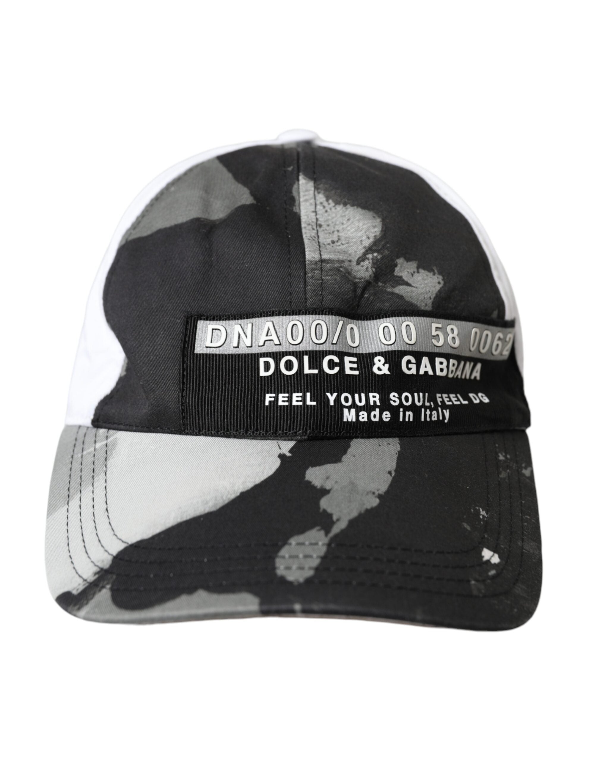 Dolce & Gabbana Baseballmütze mit Logo aus Baumwolle, Schwarz/Weiß, Herren