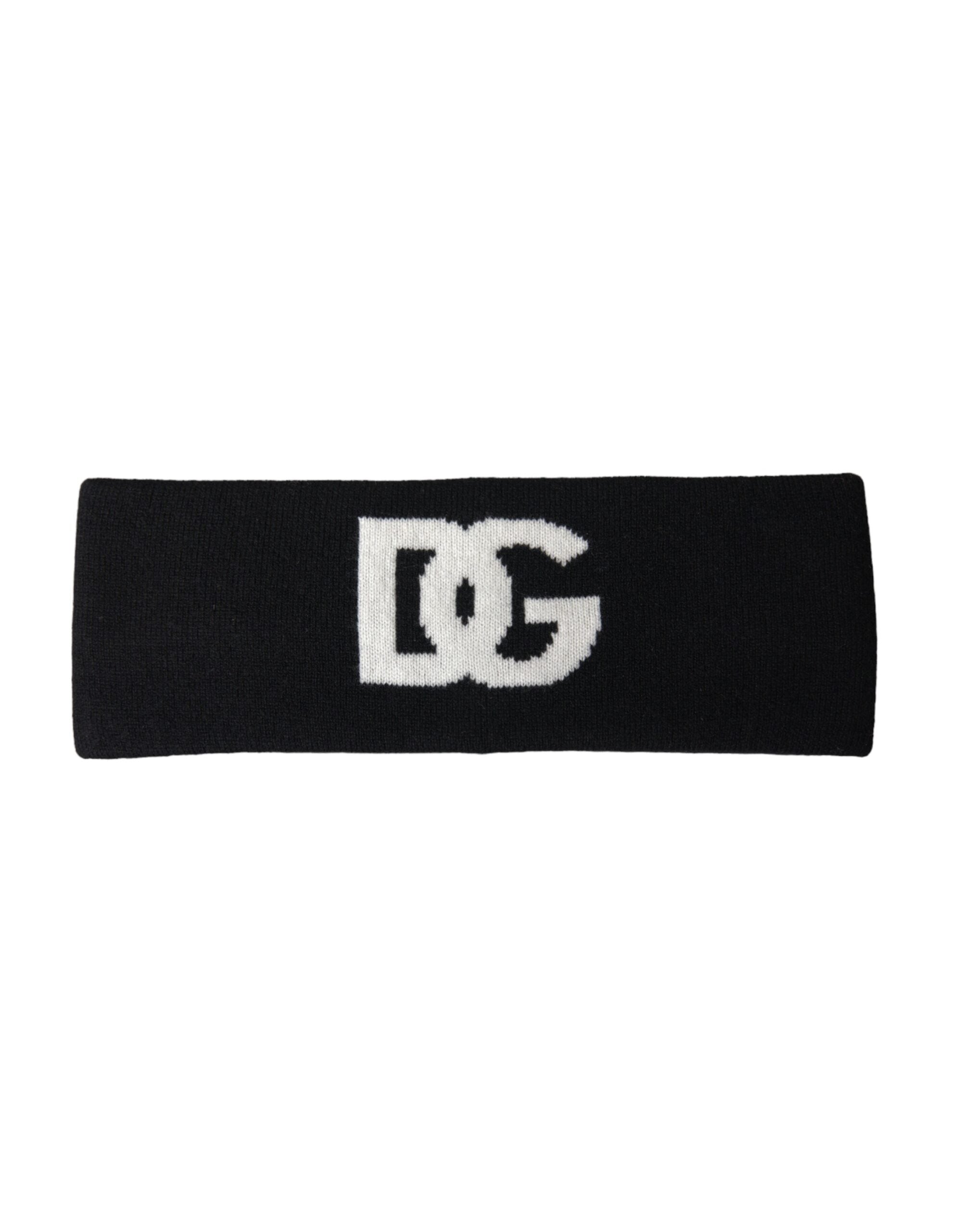 Dolce & Gabbana Schwarze DG Kaschmir Strickmütze Herren