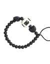 Dolce & Gabbana Black White Beaded DG Charm Fashion Bracelet