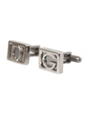 Dolce & Gabbana Silver Plated Metal Brass DG Logo Pin Cufflinks