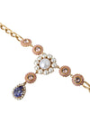 Dolce & Gabbana Gold Brass Crystal Purple Pink Pearl Pendants Necklace