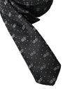 Dolce & Gabbana Black DG Logo 100% Silk Adjustable Tie