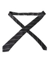 Dolce & Gabbana Black White Stripes Silk Adjustable Tie