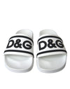 Sandales Dolce &amp; Gabbana blanches et noires en caoutchouc pour la plage