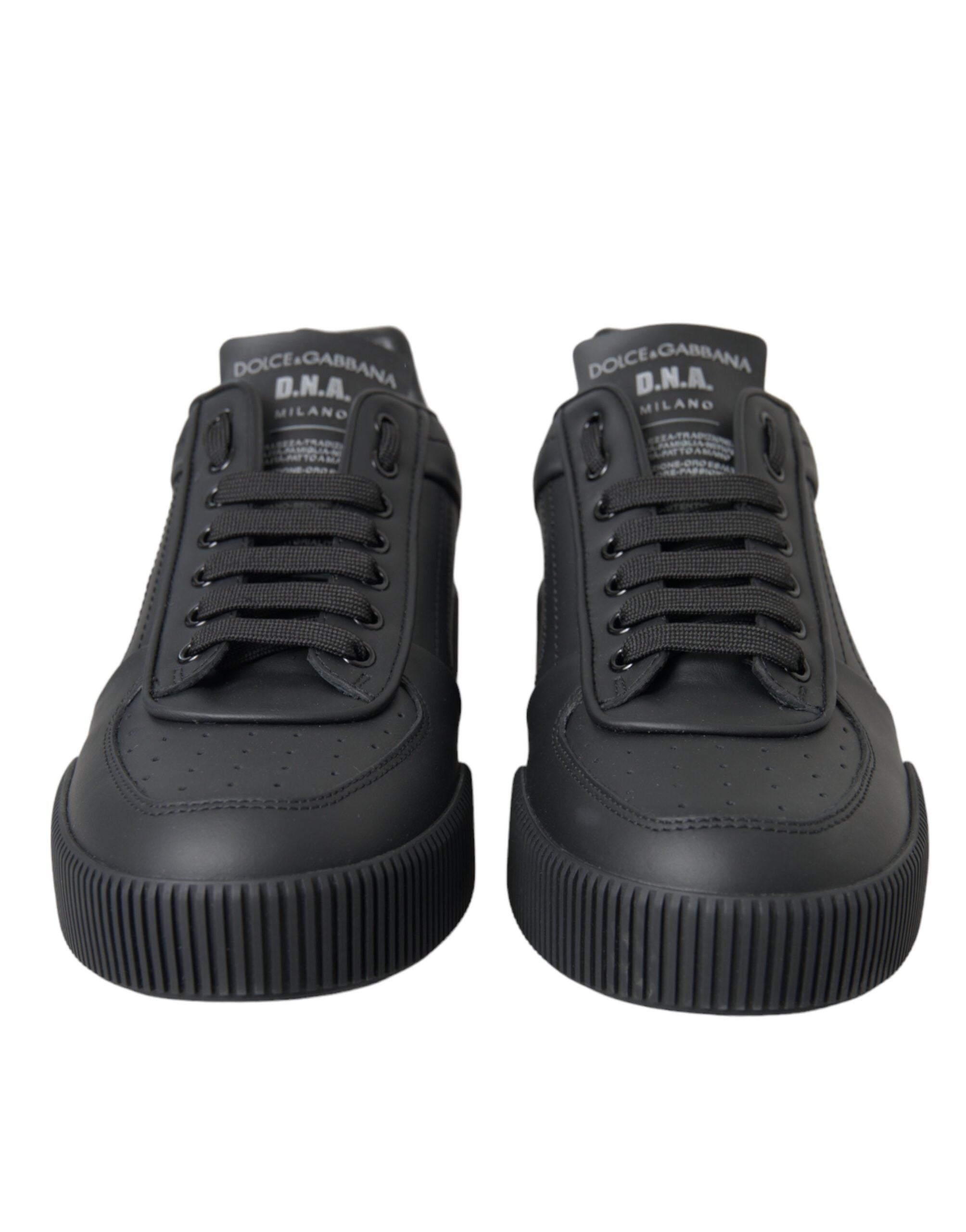 Baskets basses en cuir noir Miami de Dolce & Gabbana pour hommes