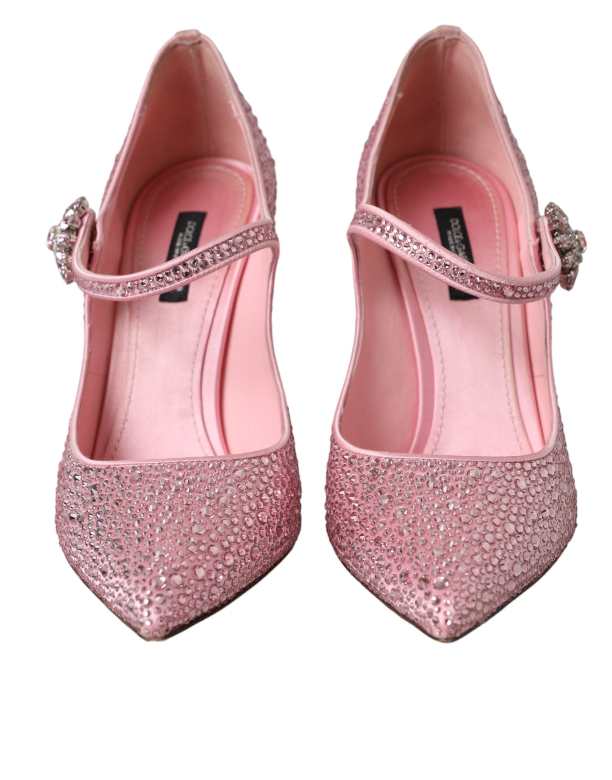 Dolce & Gabbana Rosa Pumps mit Strass-Kristallabsatz