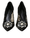 Dolce &amp; Gabbana – Schwarze Pumps „Taormina“ aus Spitze mit Kristallabsatz