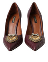 Dolce &amp; Gabbana Bordeaux Leder Herz DEVOTION Pumps Schuhe