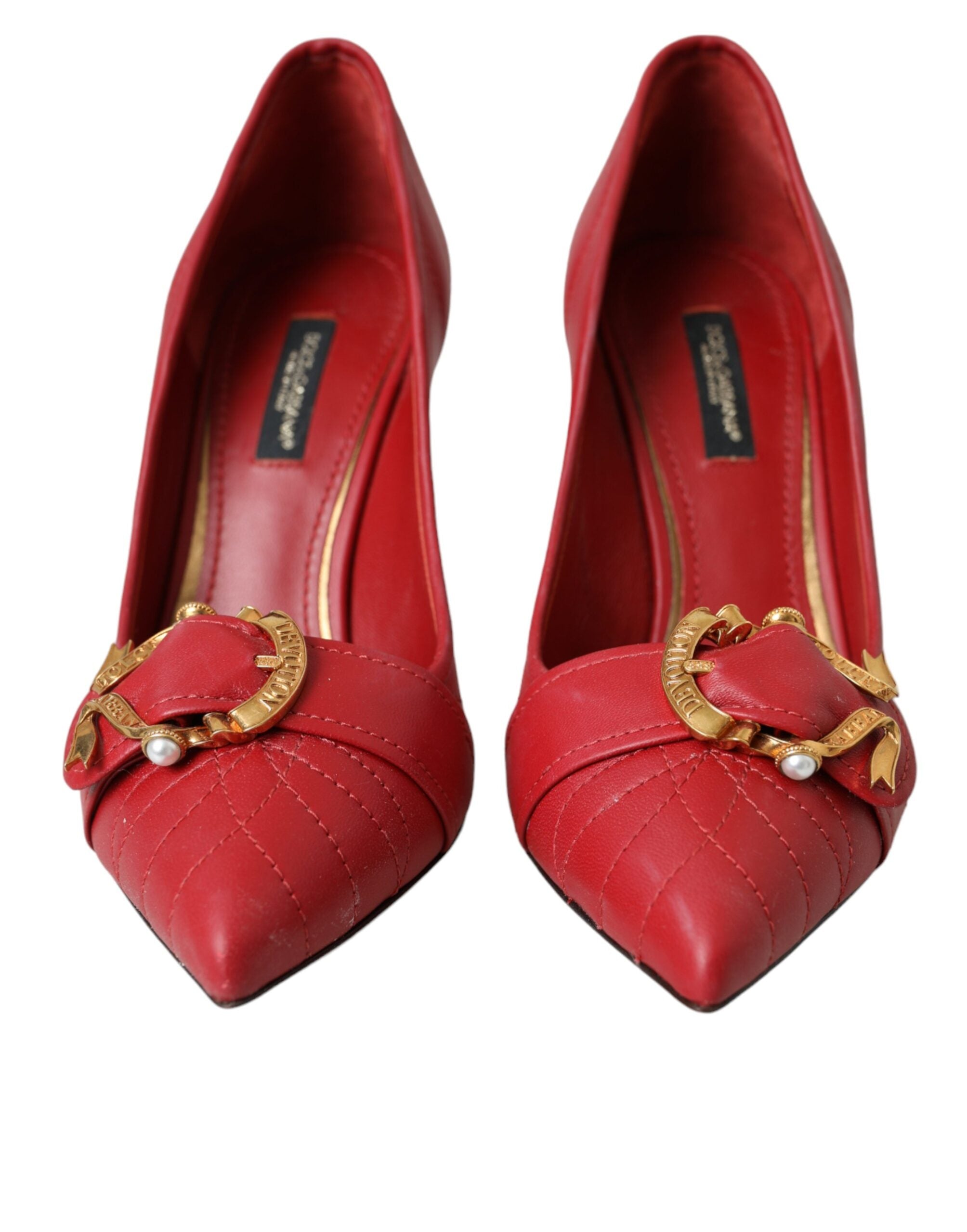 Dolce & Gabbana Rote Devotion Leder Pumps mit Absatz