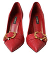 Dolce &amp; Gabbana Rote Devotion Leder Pumps mit Absatz