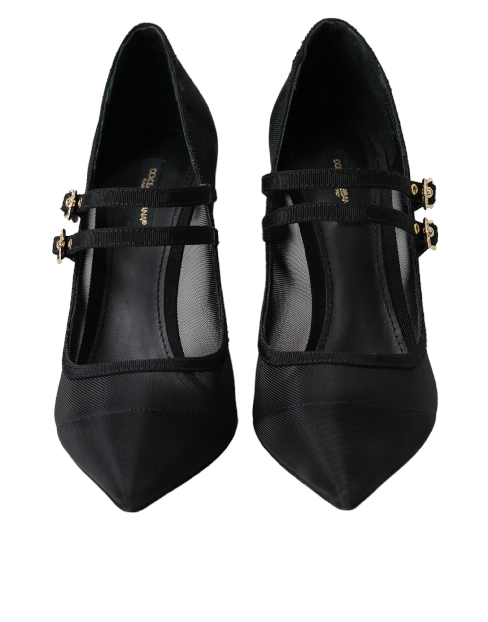 Dolce & Gabbana – Schwarze Mary-Jane-Pumps aus Netzstoff