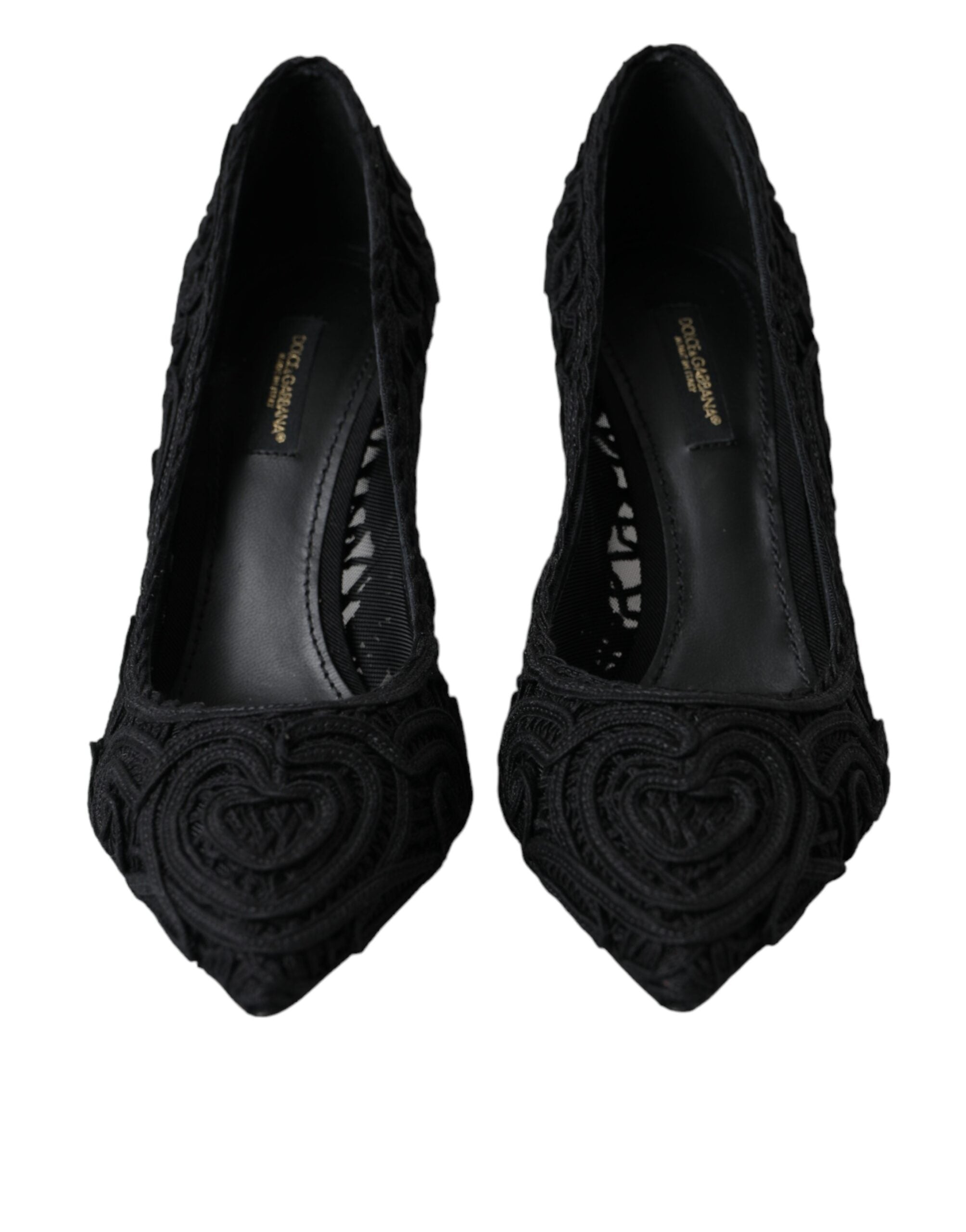 Schwarze Cordonetto Ricamo Pumps von Dolce & Gabbana