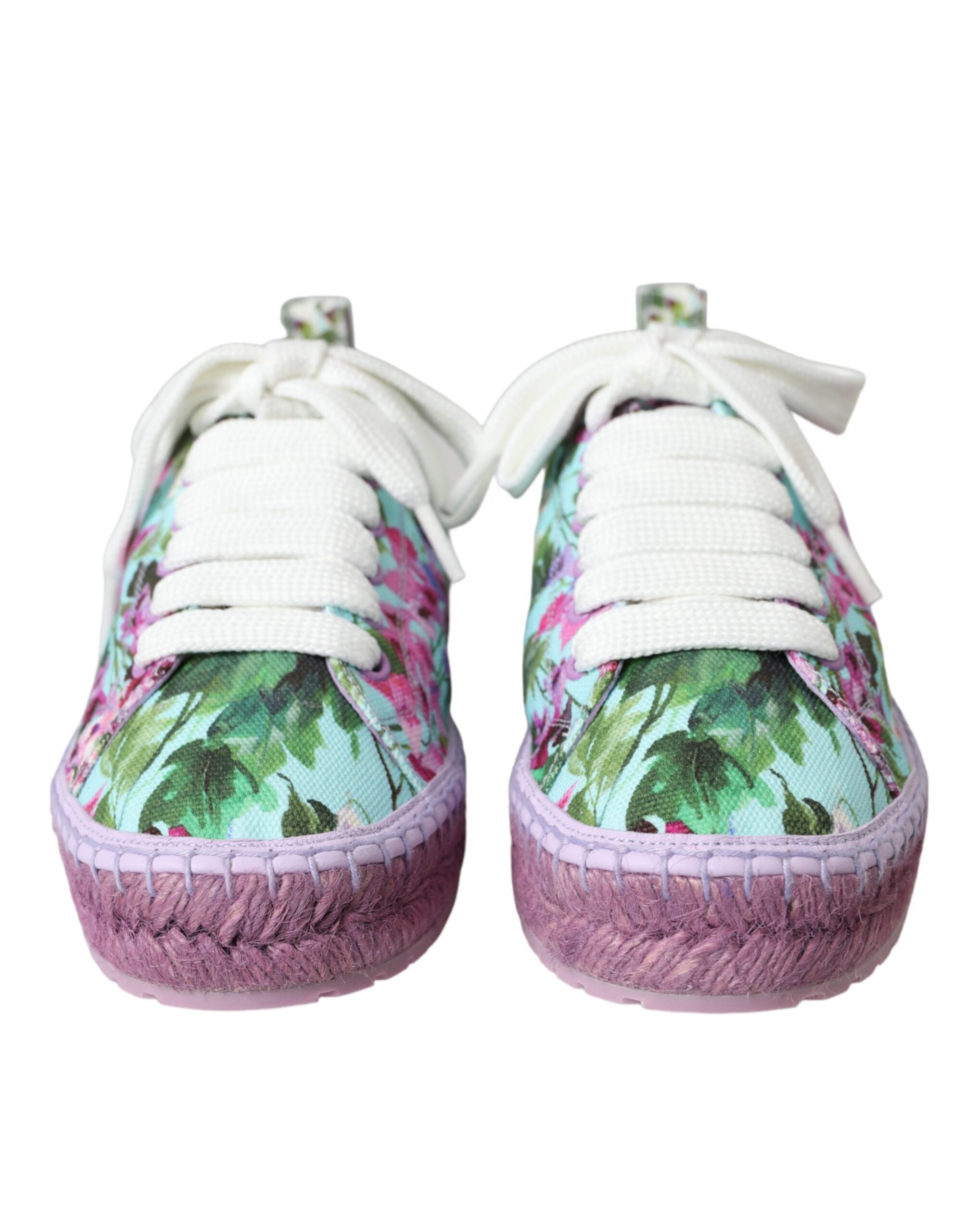 Baskets espadrilles à imprimé floral en toile multicolore Dolce & Gabbana