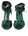 Sandales à talons en cuir exotique vert Dolce &amp; Gabbana