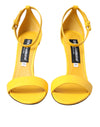 Sandales à talons DG en cuir jaune Dolce &amp; Gabbana