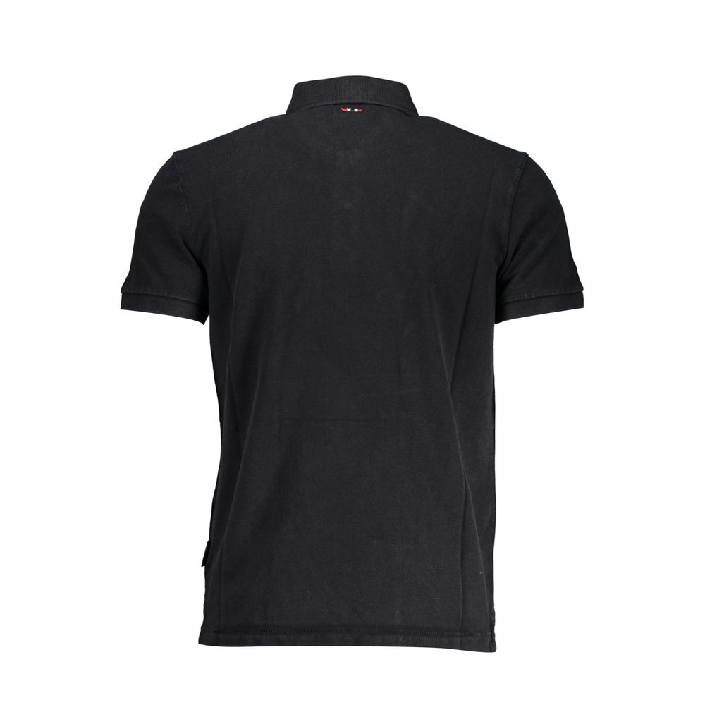 Napapijri Poloshirt aus schwarzer Baumwolle für Herren