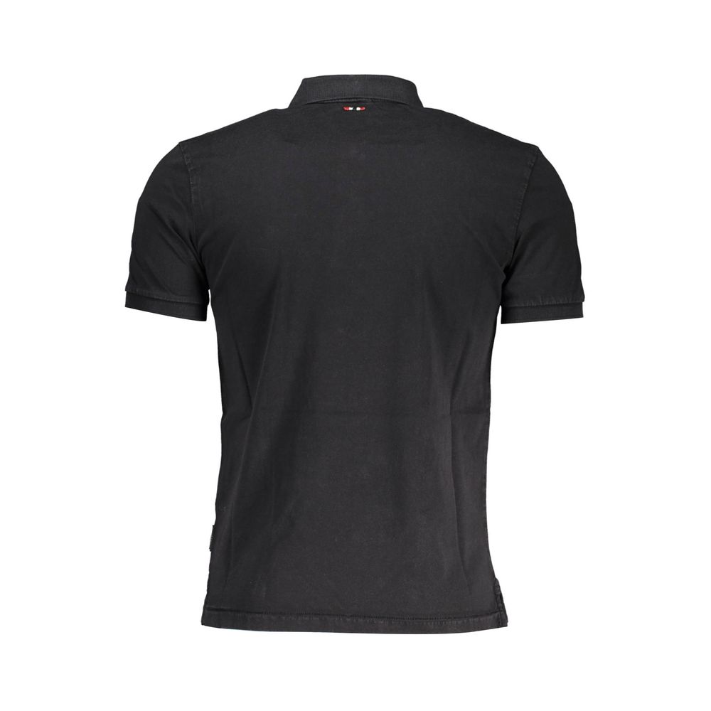 Polo en coton noir Napapijri pour homme