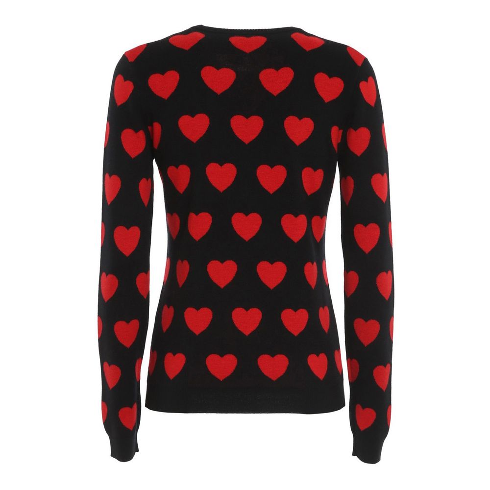 Pull noir à motif cœur chic Love Moschino