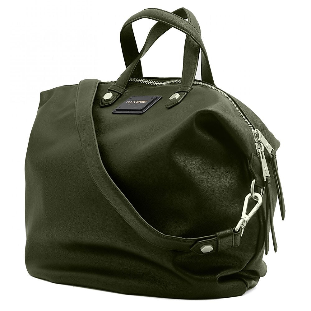 Plein Sport Chic Army Green Crossbody Shopper Bag