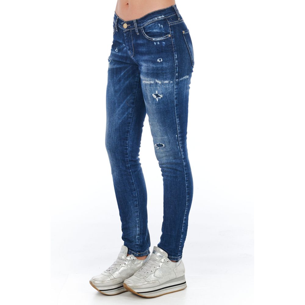 Frankie Morello Blue Cotton Women Jeans