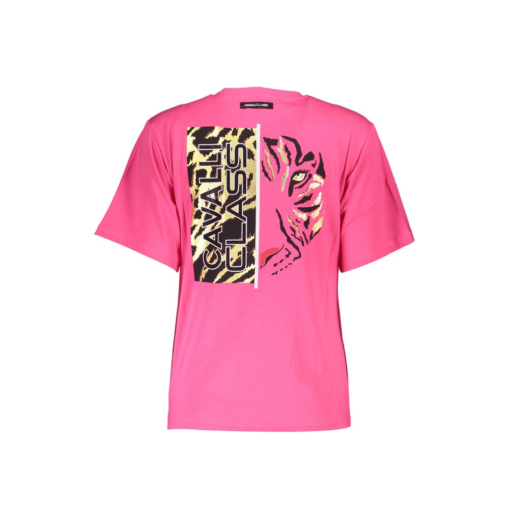 T-shirt Cavalli Class en coton rose pour femme