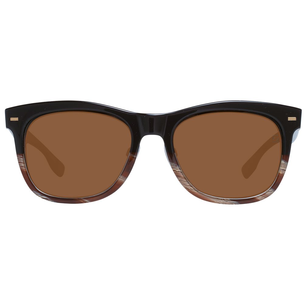 Lunettes de soleil pour hommes Zegna Couture Marron