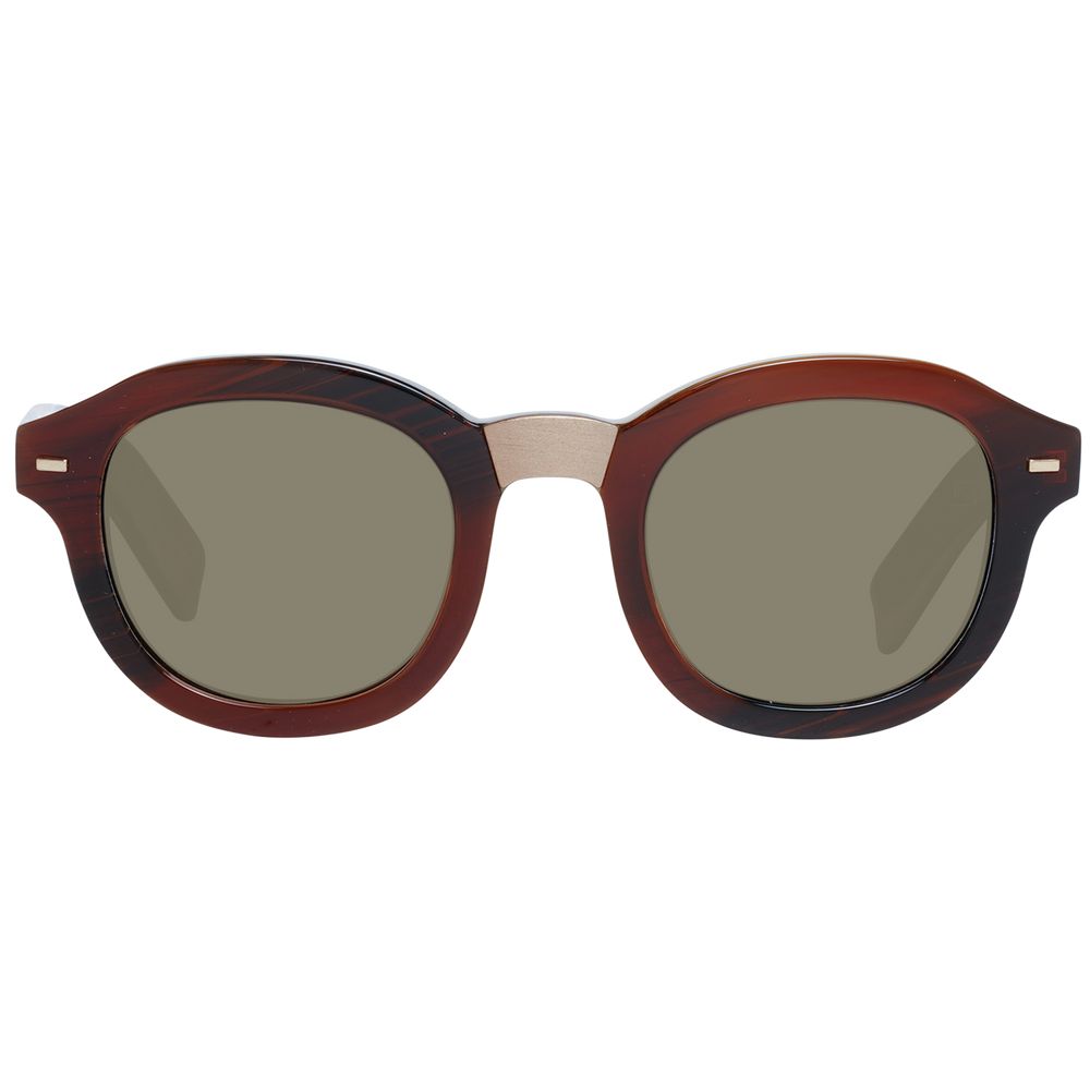 Lunettes de soleil pour hommes Zegna Couture Marron