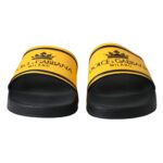 Claquettes en néoprène noires et jaunes Dolce & Gabbana Chaussures de plage