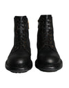 Bottes mi-mollet à lacets noires Dolce &amp; Gabbana pour hommes