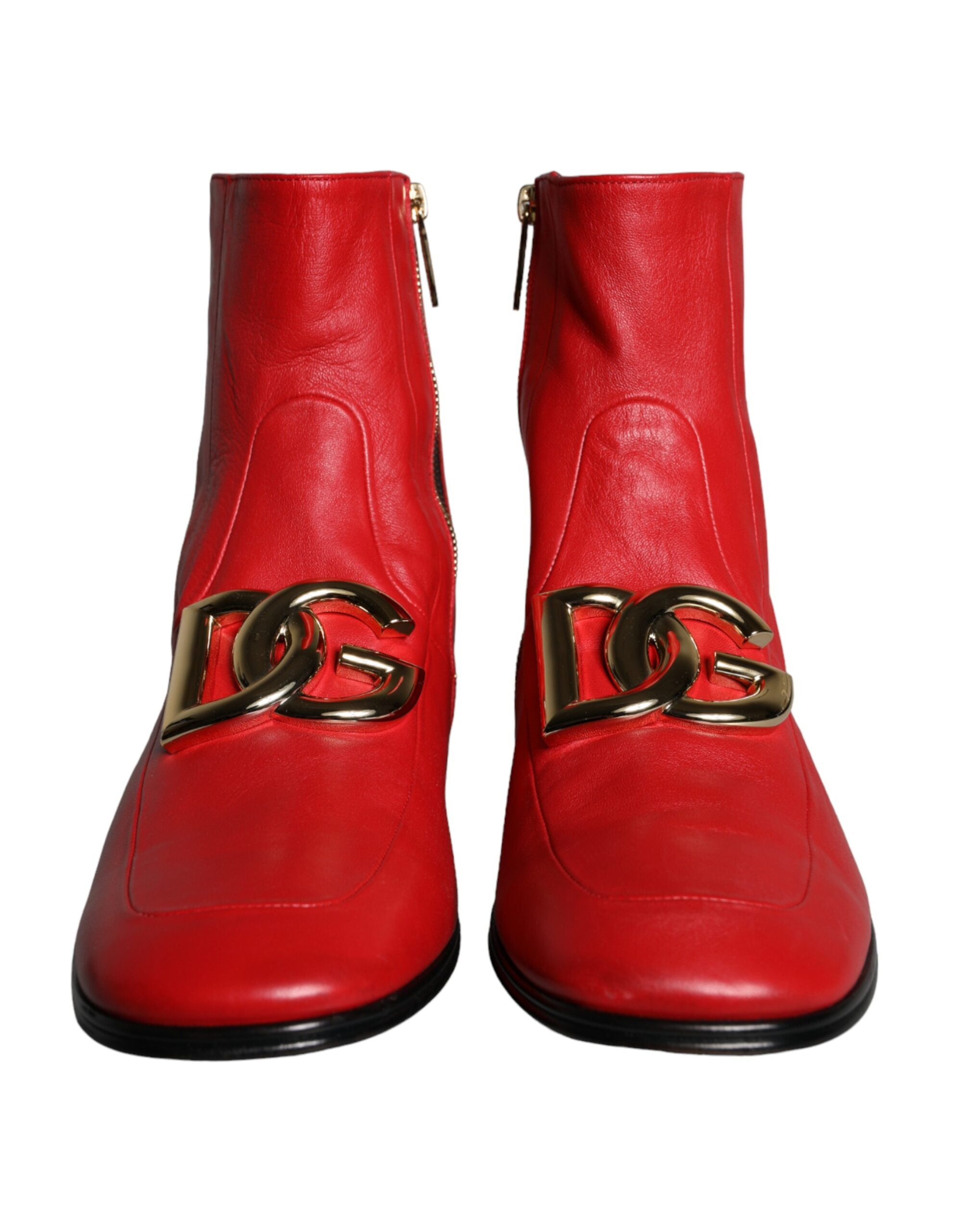 Bottines en cuir d'agneau rouge Dolce & Gabbana pour hommes